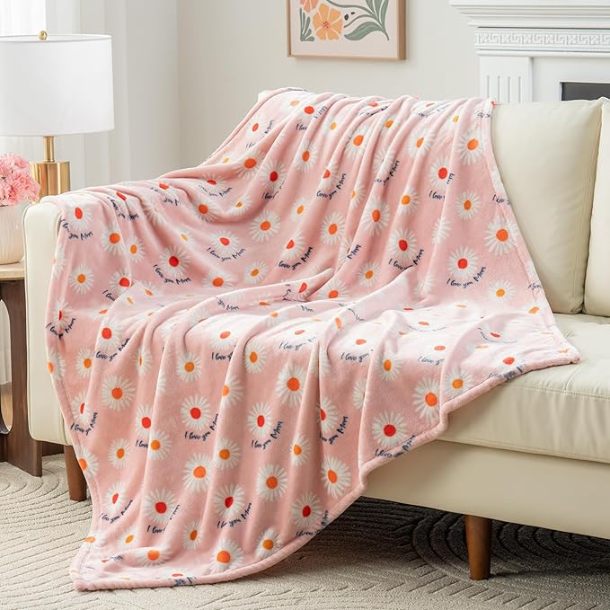 Berkshire Blanket Velvetloft® Plush Throw Blanket –Ultra Soft & Cozy Gift for Mom, Mother’s Day Present, Warm Lightweight Fleece Throw for Bed, Couch & Travel, 50 in × 60 in