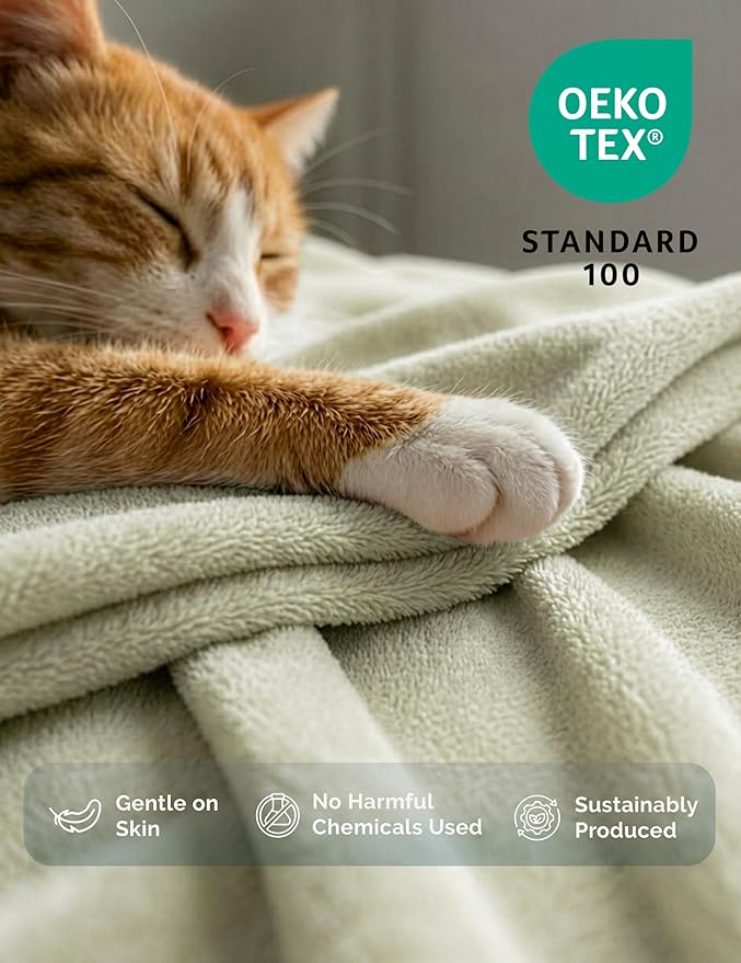Casa Platino Fleece Blanket Twin Size – 300 GSM Fleece Throw for Bed or Couch – Soft Cozy Warm Holiday Winter Blanket for Bed, Fuzzy Plush Elegant Gifts for Kids, Men & Women - 68x90 Inch - Mineral