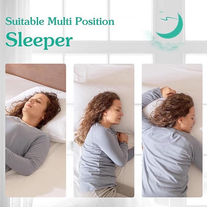 Three Geese White Goose Feather Cotton Pillows Queen Size Set of 1- Soft 600 Thread Count 100% Cotton, Medium Firm,Soft Support Surround Fill Cotton (Queen Size:Pack of 1)