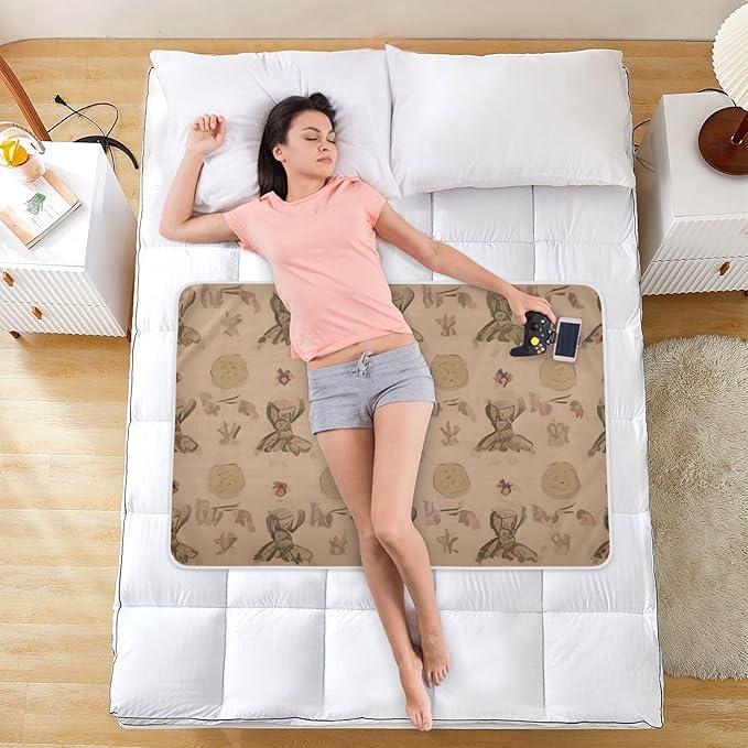 Waterproof Bed Pad Reusable Changing Pad Toddler Mattress Protector Large Pee Pad Baby Diaper Pad Soft Washable Liner Brown Bohemia