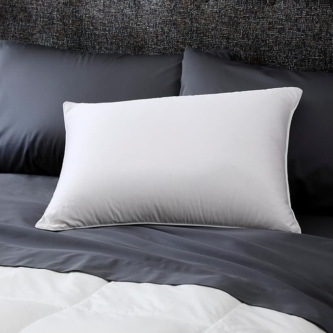 Cuddledown Dreamstead 700 Fill Power Pillow | European White Goose Down | 100% Cotton Shell, Sateen Weave | Hypoallergenic | Handcrafted | Oeko-TEX & RDS Certified | 20" x 26" | Standard | Soft
