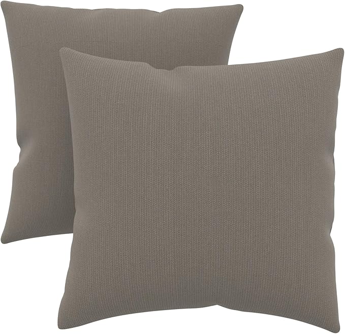 Covers & All Sunbrella Outdoor Throw Pillows, Pack of 2 Water Resistant & UV Fade Resistant Premium Square Throw Pillows (Inserts with Covers) for Indoor & Outdoor Use,18" x 18" Spectrum Graphite