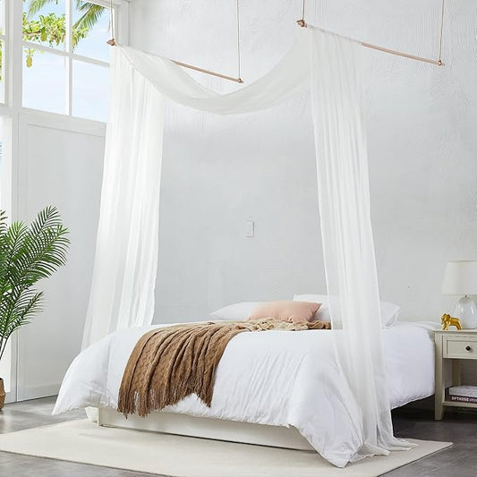 Warm Home Designs Beige Bed Canopy Curtains in 55 x 288 Inch Size. Our King Canopy Bed Curtains Work Great as Kids Canopy, Bed Scarf, Bed Curtain or to Enhance Bed Decor. BC Beige 288"