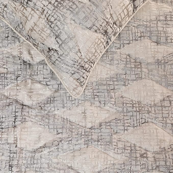 The HomeCentric King Queen Twin Grey Decorative Full 68"x18" Bed Runner Without Pillow Cover, Quilted Bed Scarf on Jacquard Fabric - Graphitti Grey