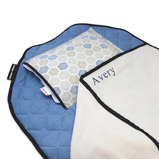 Personalized Tot Cot Kids Nap Mat - Toddler Preschool Daycare Bedding Cover with Blanket and Pillow - Ages 2 Yrs to 5 Yrs