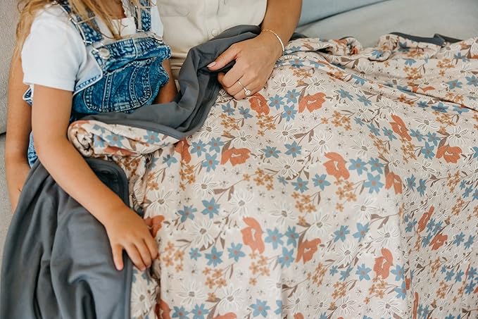 Copper Pearl Jumbo 3-Layer Blanket: Soft Quilt for Boys and Girls | Breathable, Cozy, Toddler Blanket | Newborn Baby Quilt | 46x46 Premium Polyester/Rayon | Eden