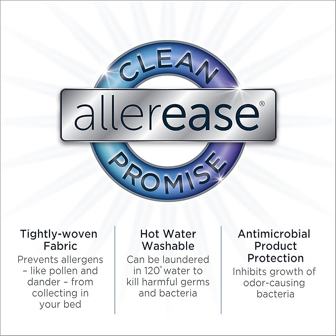 AllerEase Platinum Zip-Off Top Waterproof Mattress Protector Queen Size 360 Degree Zipper Allergen Barrier Temperature Balancing Luxurious Plush Top Separately Machine Washable Mattress Cover (White)