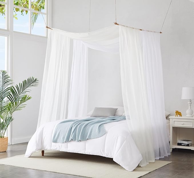 Warm Home Designs Light Beige Bed Canopy Curtains in 55 x 360 Inch Size. Our King Canopy Bed Curtains Work Great as Kids Canopy, Bed Scarf, Bed Curtain or to Enhance Bed Decor. BC Beige 360"