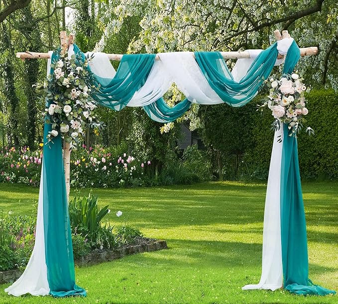 Warm Home Designs Green Teal Bed Canopy Curtains in 55 x 360 Inch Size. Our King Canopy Bed Curtains Work Great as Kids Canopy, Bed Scarf, Bed Curtain or to Enhance Bed Decor. BC Teal 360"