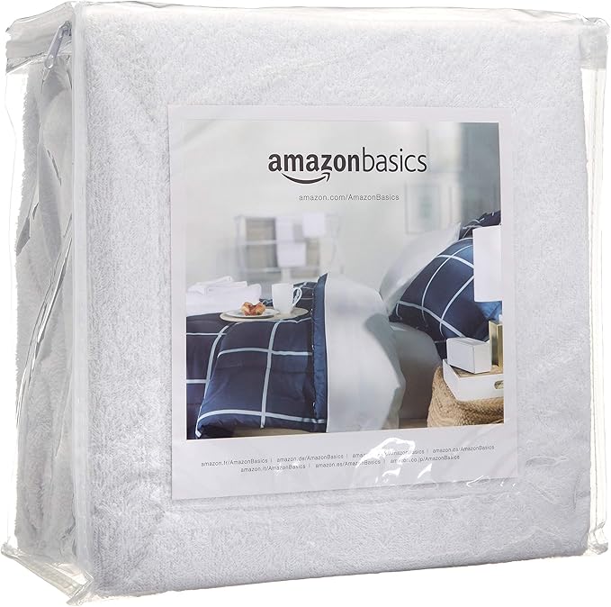 Amazon Basics Waterproof Breathable Mattress Protector,Full Size,18 inch Deep,Machine Washable,White,(Pack of 6)