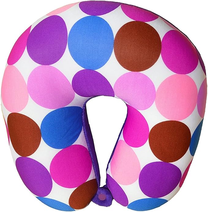 Bookishbunny U Shaped Micro Beads Microbead Neck Head Support Travel Pillow, 12"x12"x4" (CirclePurple)