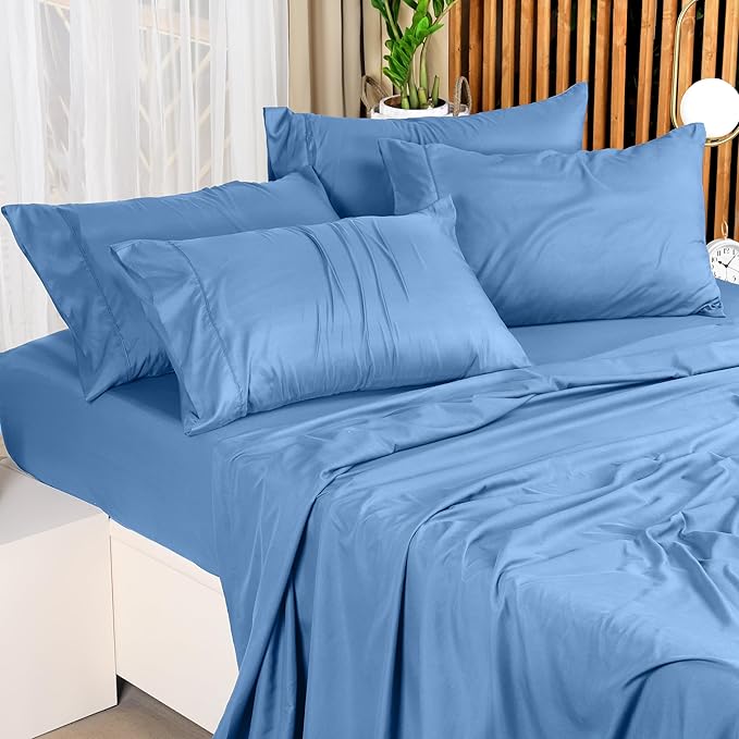 Utopia Bedding Queen Size Sheet Set – 4 Piece Bed Sheets, Soft and Breathable Microfiber, Includes 1 Fitted Sheet, 1 Flat Sheet and 2 Pillowcases – Oeko-Tex - (Dutch Blue)