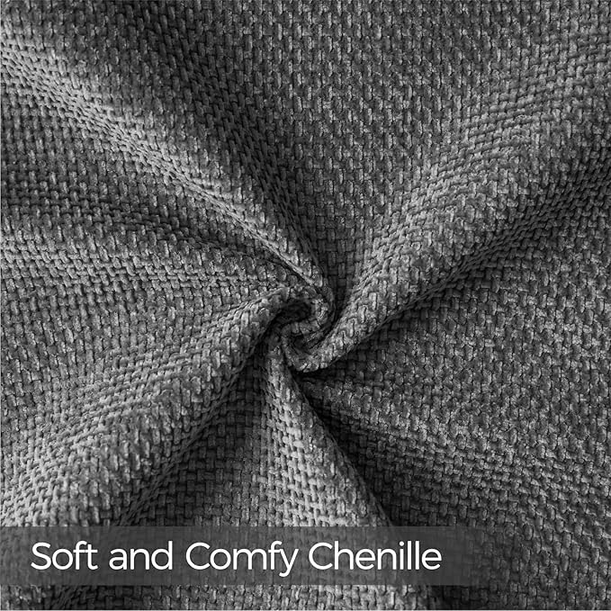 a moment Dark Gray Chenille Throw Pillow Covers 16x16 Inch Pack of 2 Modern Decorative Throw Pillow Covers Farmhouse Cross Covers Home Decor for Sofa Bedroom Living Room