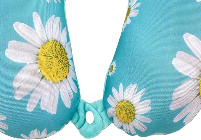 Bookishbunny U Shaped Micro Beads Microbead Neck Head Support Travel Pillow, 12"x12"x4" (DaisyTeal)