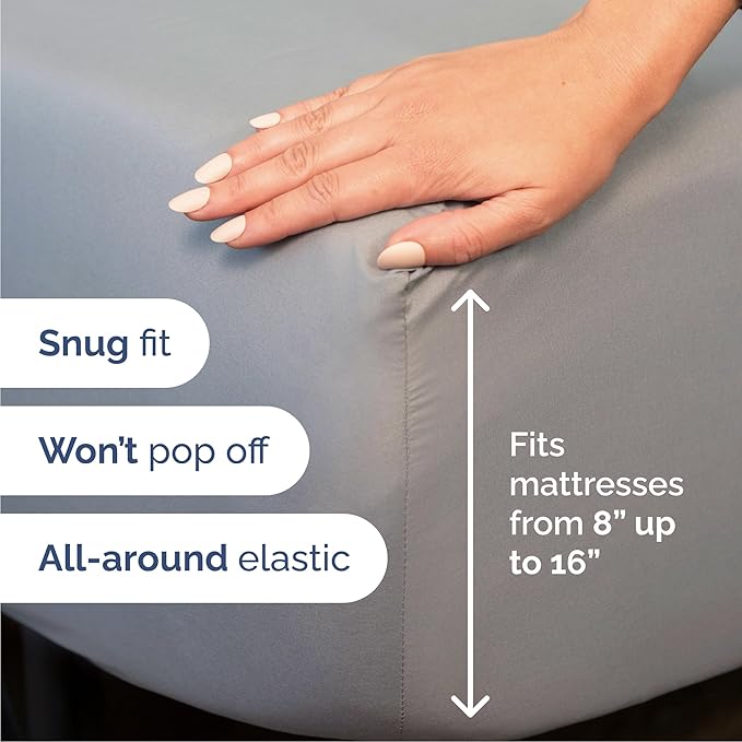 Cal King 6 Piece Sheet Set - Comfy Breathable & Cooling - Soft Hotel Luxury Bedding Set with 8-16 Inch Deep Pockets - 1 Flat & 1 Fitted Sheet & 4 Pillowcases - Wrinkle Free & Easy Care - Steel Blue