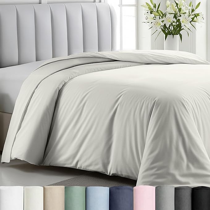 California Design Den Full/Queen Duvet Cover Only - Winner Good Housekeeping Best Bedding Awards 2025, Soft 400 Thread Count Sateen, 100% Cotton Duvet Cover - Ivory (Pale Tone)