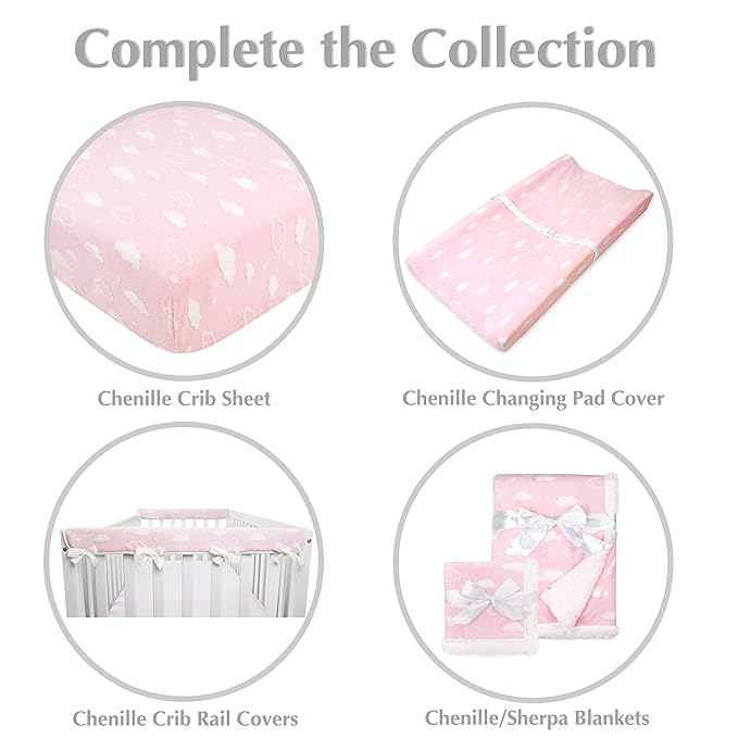 American Baby Company Heavenly Soft Chenille Sherpa Receiving Blanket (30" x 35"), 3D Pink, Warm and Cozy for Boys and Girls, Ideal for Baby Carrier, Stroller, and Travel