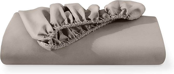 Bare Home Fitted Bottom Sheet Twin Extra Long - Premium 1800 Microfiber - Ultra-Soft Wrinkle Free - Deep Pocket - Twin XL Fitted Sheet (Twin XL, Khaki)