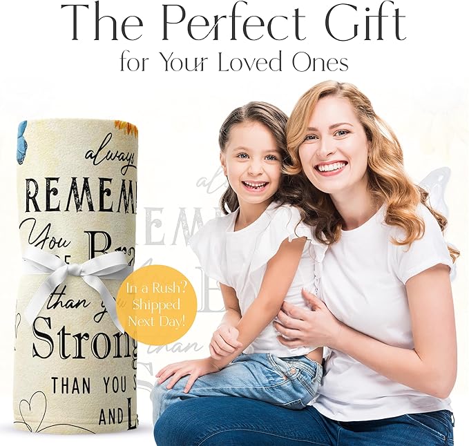 Inspirational Blanket for Kids, Adults, and Family, Inspire Love, Bravery, and Strength, Encouragement, Loved, and Protection Theme, Soft, Warm, and Plush, (Sherpa 60x80)