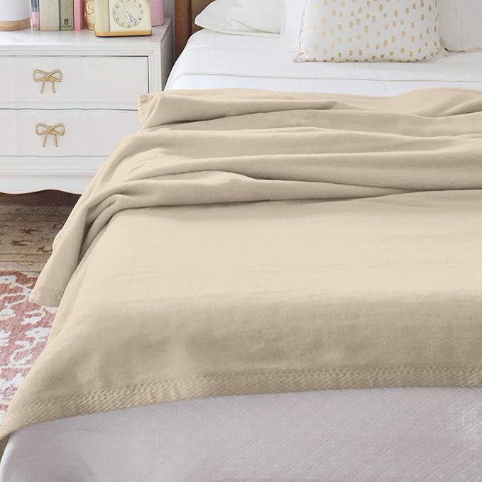 Peacock Alley All Seasons Luxury Cotton Blanket – 100% Long Staple Cozy Cotton Blanket for Sofa, Bed, and Crib - Twin/Twin XL, Linen
