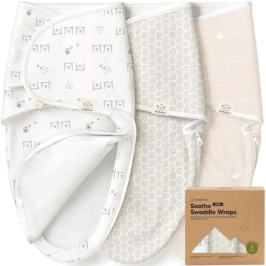 Baby Swaddle Sleep Sacks with Zipper - 3-Pack Swaddles for Newborns 0-3 Months, Infant, Baby Girls, Boys, Soft & Durable Newborn Sleep Sack, Easy Diaper Change Swaddling Blanket (Bumbly, OS)