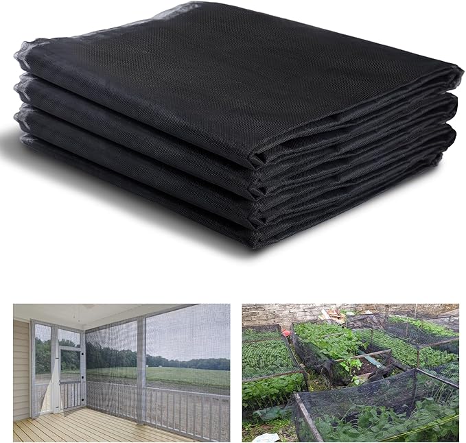 Stronger Garden Mesh Netting - 10 x 33 ft PP Nanocomposite Bird Net Barrier, Mosquito Netting Screen for Outdoor Plants Vegetables Patios Balconies Terraces, Shading Rate 33% (Black)