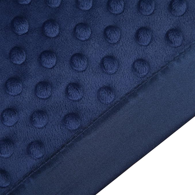 Pro Goleem Baby Soft Minky Dot Blanket with Silky Satin Backing Baby Gifts for Boys and Girls (Navy Blue, 30’’ x 40’’)