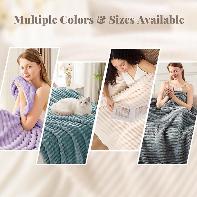 Light Purple Fleece Throw Blanket for Couch, Super Soft Cozy Blanket for Home Decor, Perfect Cozy Gifts for Women Men Gifts, Lightweight All Season Couch Blanket, 50x70 Inches