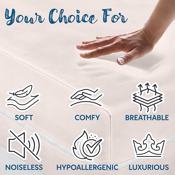 Guardmax Jersey Knitted Mini Crib Size Zippered Mattress Encasement - Waterproof & Bed Bug Proof Mattress Protector - Comfortable, Soft, and Noiseless Zippered Bedding - Dust Mite Proof (24 x 38 x 3)