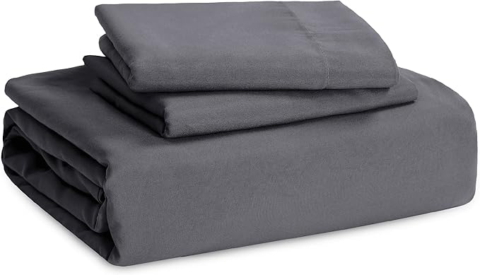 Bedsure Dark Grey Duvet Cover Full Size - 3 Pieces Prewashed Extra Soft Cotton-Like Polyester Bedding Set, Includes 1 Duvet Cover 80x90 Inches with Zipper Closure & 2 Pillow Shams, No Comforter