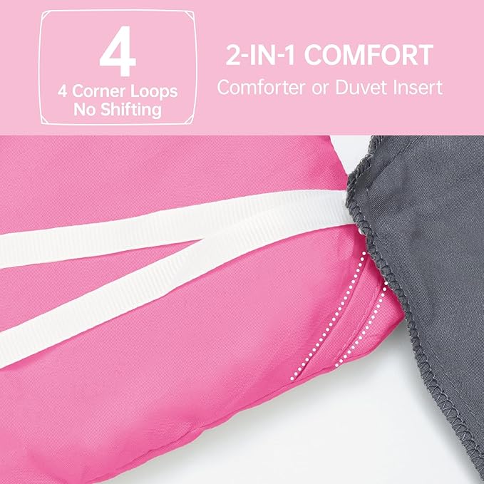 MUXHOMO Full Comforter Sets, All Season Ultra Soft Down Alternative Bedding - 3 Piece Lightweight Bed Set Includes 1 Comforter (82"x86") and 2 Pillow Shams (20"x26"), Hot Pink