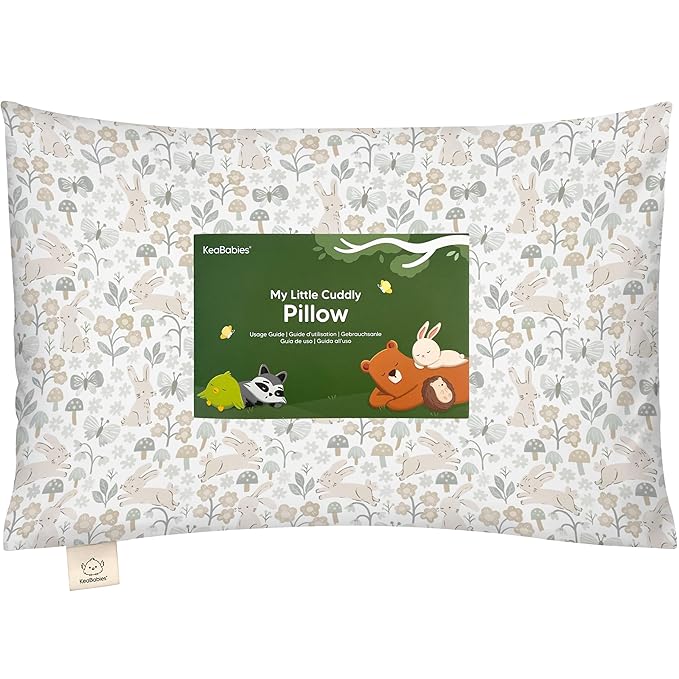 KeaBabies Toddler Pillow with Pillowcase - 13x18 My Little Cuddly Kids Travel Pillows for Sleeping, Nap, Viscose from Bamboo Nursery Pillowcase, Soft & Breathable, Toddler 2-5 Years Old (Prairie)
