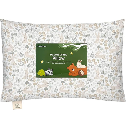 KeaBabies Toddler Pillow with Pillowcase - 13x18 My Little Cuddly Kids Travel Pillows for Sleeping, Nap, Viscose from Bamboo Nursery Pillowcase, Soft & Breathable, Toddler 2-5 Years Old (Prairie)
