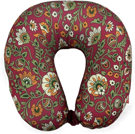 Bookishbunny U Shaped Micro Beads Microbead Neck Head Support Travel Pillow, 12"x12"x4" (Chintz)