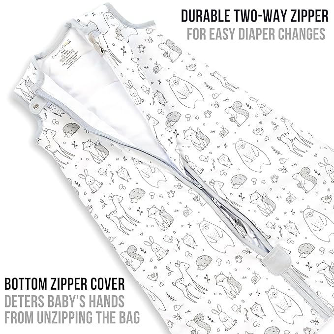 Mama Cheetah Baby Sleep Sack 2.5 TOG, Winter Baby Sleeping Bag with 2-Way Zipper, Organic Cotton Swaddle Transition Wearable Blanket for Boy Girl Infant Toddler, 18-24 Months, 1-Pack