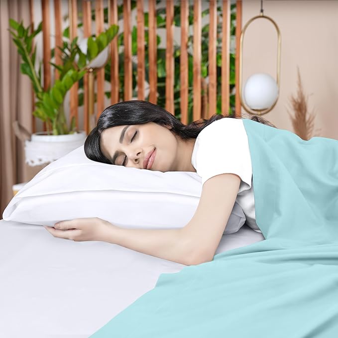 Utopia Bedding Flat Sheet - 1 Pack (Twin, Spa Blue)- Soft Brushed Microfiber Fabric - Shrinkage & Fade Resistant Top Sheet - Easy Care Bed Sheet