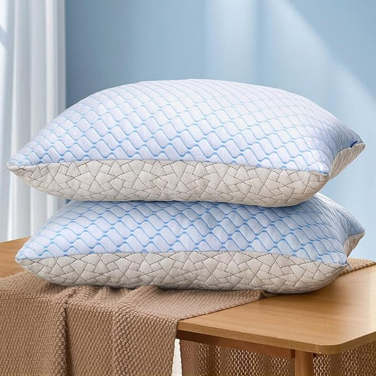 Bafode Memory Foam Pillows King Size Set of 2 Cooling Bed Pillow 2 Pack Shredded Memory Foam Pillow for Sleeping 20x36