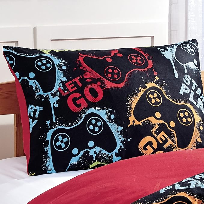 Chezmoi Collection Gamer Bedding 3-Piece Video Games Gamepad Microfiber Comforter Set for Boys Kids Teens Twin Size