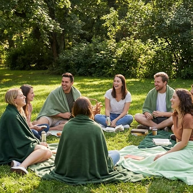 Kinlop Fleece Blanket Bulk 60 x 50 Inch Soft Lightweight Fleece Cozy Blanket Warm Throw Plush Pet Throw for Bed Couch Sofa Home Office Wedding Gifts Travel Camping(Green Tones,40 Packs)