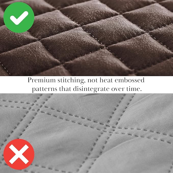 Southshore Fine Living, Inc. Oversized King Quilt Bedding Set, Soft Brushed Microfiber Bedspread, Pet Hair Resistant Bedding, California/King Quilt Coverlet Set with 2 Shams, Chocolate Brown