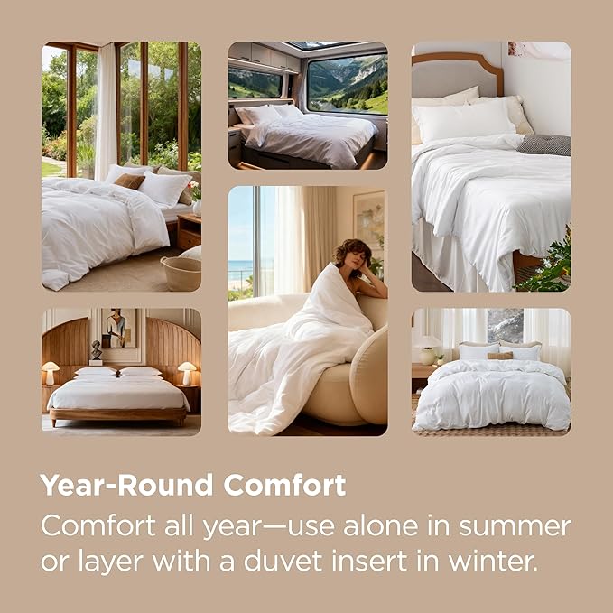 Bedsure Duvet Cover King Size - Soft Double Brushed Bedding Set for Kids & Adults, Zipper Closure, 3 Pieces, Includes 1 Duvet Cover (104"x90") & 2 Pillow Shams, NO Comforter, White