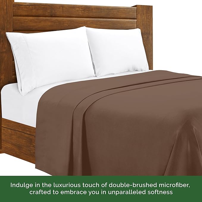 Luxury Flat Sheet on Amazon Elegant Comfort Wrinkle-Free 1500 Premier Hotel Quality 1-Piece Flat Sheet, Full Size, Taupe