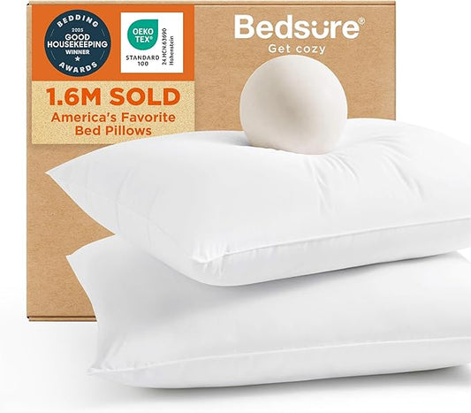 Bedsure King Size Pillows Set of 2 - King Size Bed Pillows 2 Pack for Sleeping, Soft and Supportive, Hotel Quality, Original Down Alternative Filling for Side, Back Sleepers