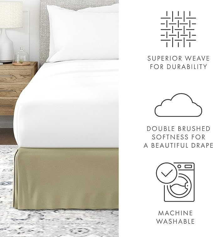 Linen Market Bed Skirt - Ultra Soft Microfiber - Easy Fit with 14 Inch Tailored Drop - Hotel Quality, Shrinkage & Fade Resistant - Bed Cover - Full Size Bed Skirts - Bedroom Décor - (Full, Sage)