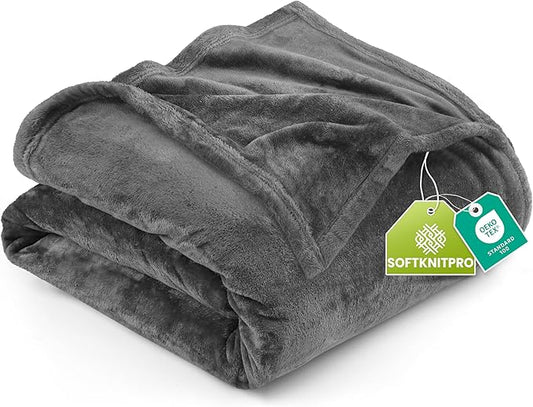 Utopia Bedding Fleece Blanket Full Size Grey (90x84 Inches) Ultra Soft Warm Lightweight Microfiber Breathable Anti-Static Cozy Winter Bed Blanket, All-Season Home Decor Gift for Men & Women