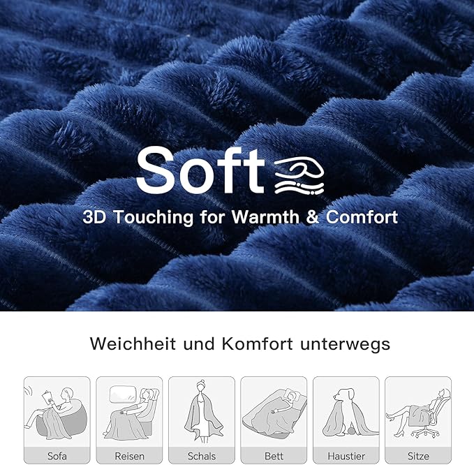 Ultra Soft Fleece Throw Blanket – Lightweight Cozy Plush Microfiber for Couch, Bed & Travel – Warm All-Season Decorative Blanket 50"x60", Machine Washable