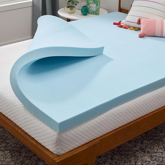 Linenspa Memory Foam Mattress Topper, King Size - 3 Inch Gel Infused Memory Foam - Plush Feel - Cooling and Pressure Relieving - CertiPUR Certified