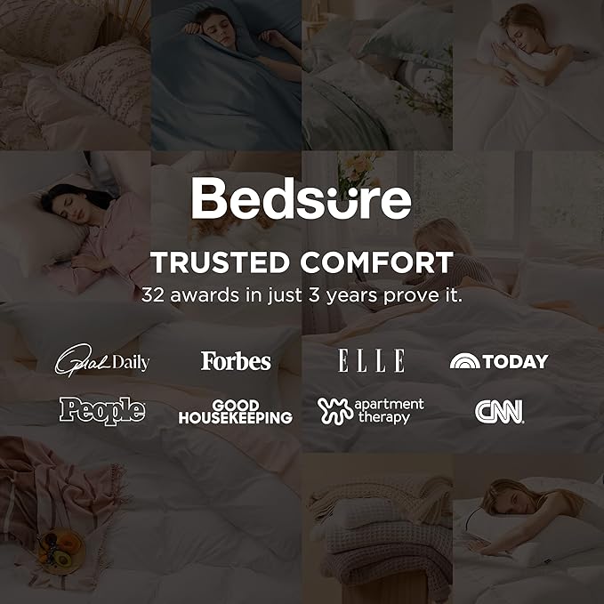 Bedsure Duvet Cover Twin/Twin XL Size - 2 Pieces Prewashed Cotton-Like Extra Soft Bedding Set, Includes 1 Twin Duvet Cover 68x90 Inches with Zipper Closure & 1 Pillow Sham, Linen, No Comforter