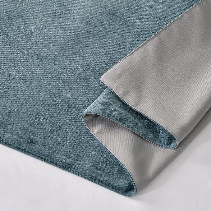 AMBERIS Bed Runner Blue, Chenille Soft No Fading Modern Bed Scarf (Pillowcases Sold Separately)