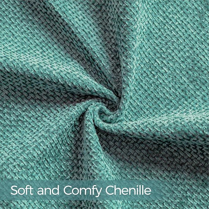 a moment Teal Chenille Throw Pillow Covers 18x18 Inch Pack of 2 Modern Decorative Throw Pillow Covers Farmhouse Cross Covers Home Decor for Sofa Bedroom Living Room